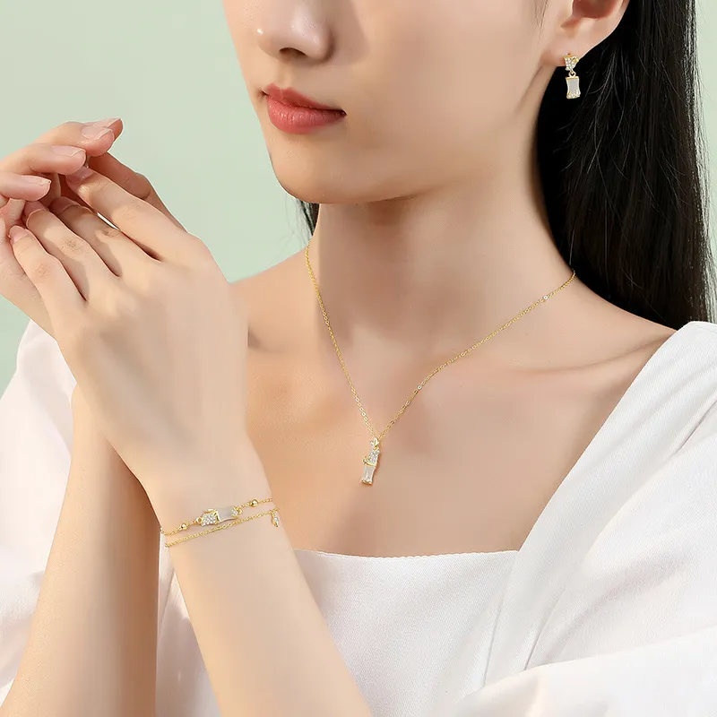 LUXLINE Bamboo Bracelet Pale Greenish White Jade Women's-3