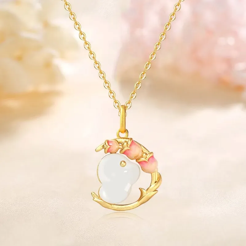 LUXLINE Hetian Jade Necklaces White Jade/Pale Greenish White Jade Women's-2
