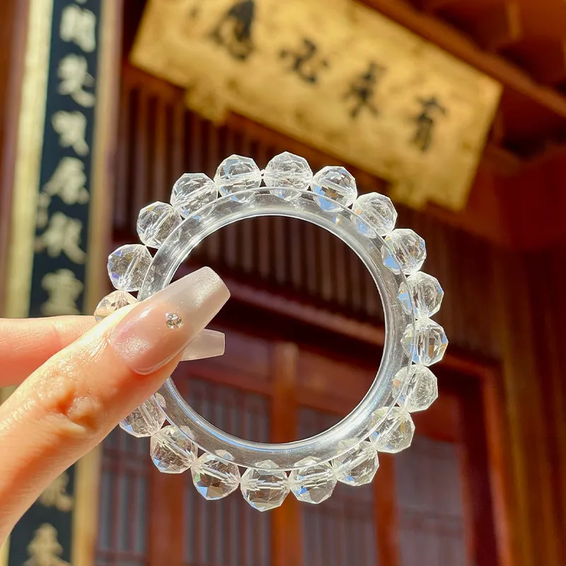 LUXLINE Natural White Crystal Bracelets Unisex-4