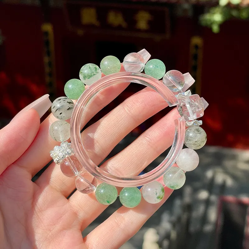 LUXLINE Natural White Crystal Bracelets Unisex-3