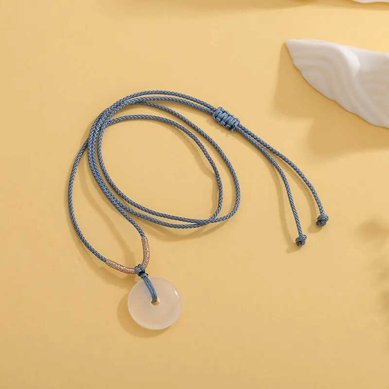 LUXLINE Natural Chalcedony Necklaces Unisex-4