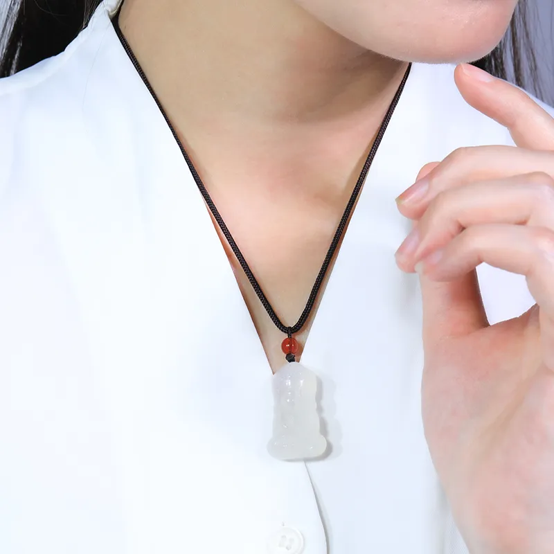 LUXLINE Chalcedony Jade Necklaces Unisex-1