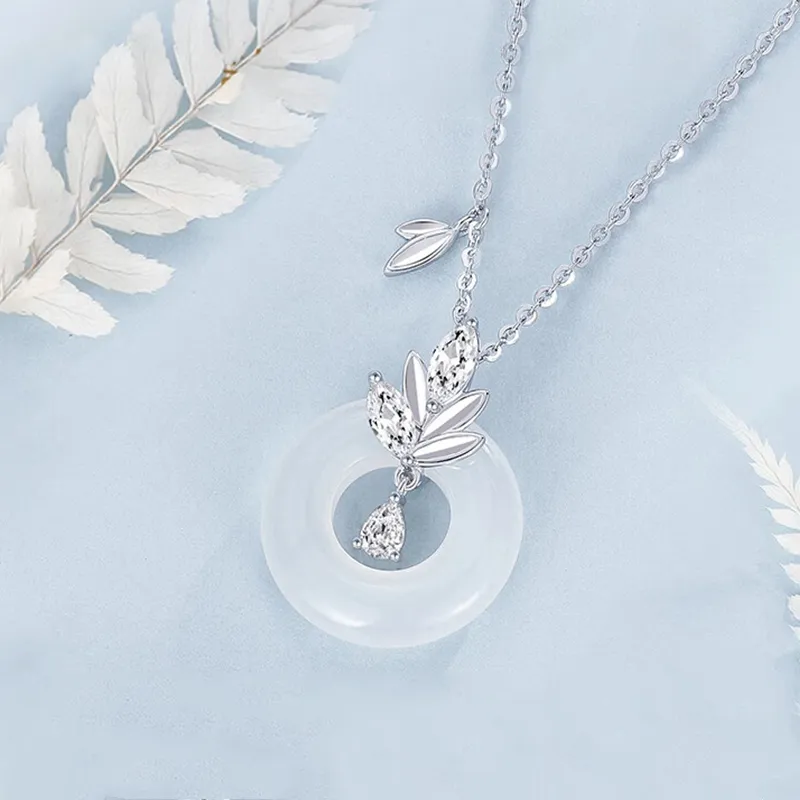 LUXLINE Natural Chalcedony Necklaces Women's-3