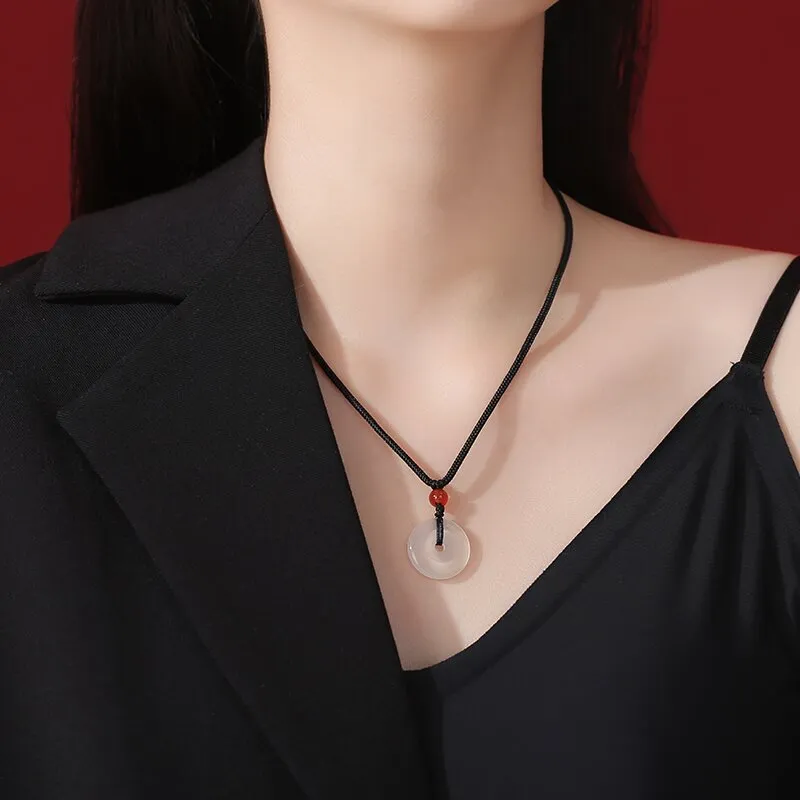 LUXLINE Natural Chalcedony Necklaces Unisex-1