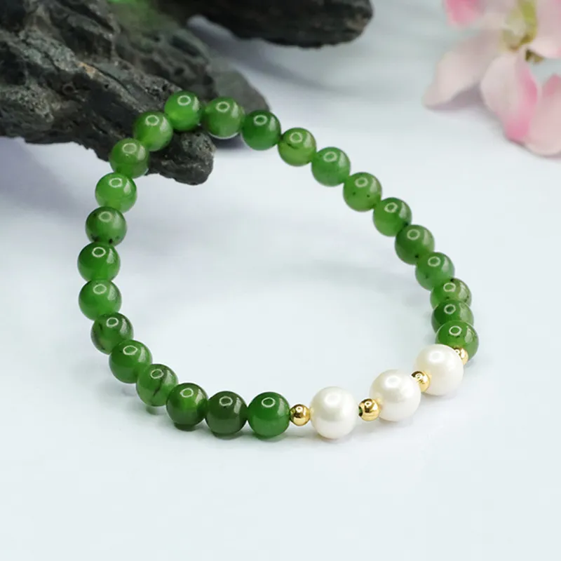LUXLINE Hetian Jade Bracelets Jasper Women's-4