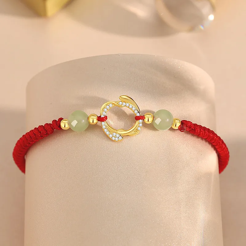LUXLINE Bracelets Pale Greenish White Jade Unisex-2