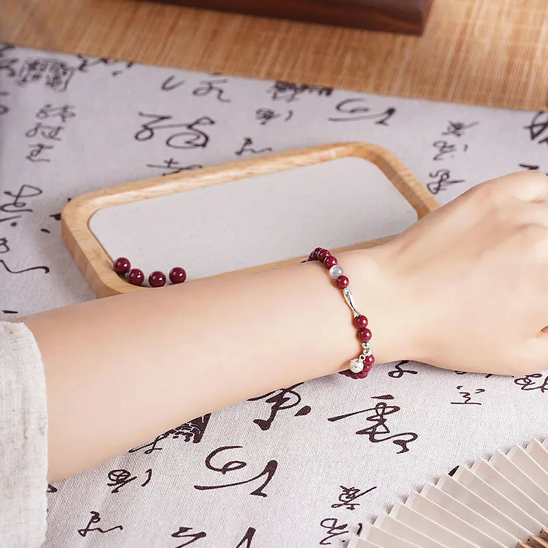 LUXLINE Cinnabar Jade Bracelets Women's-2