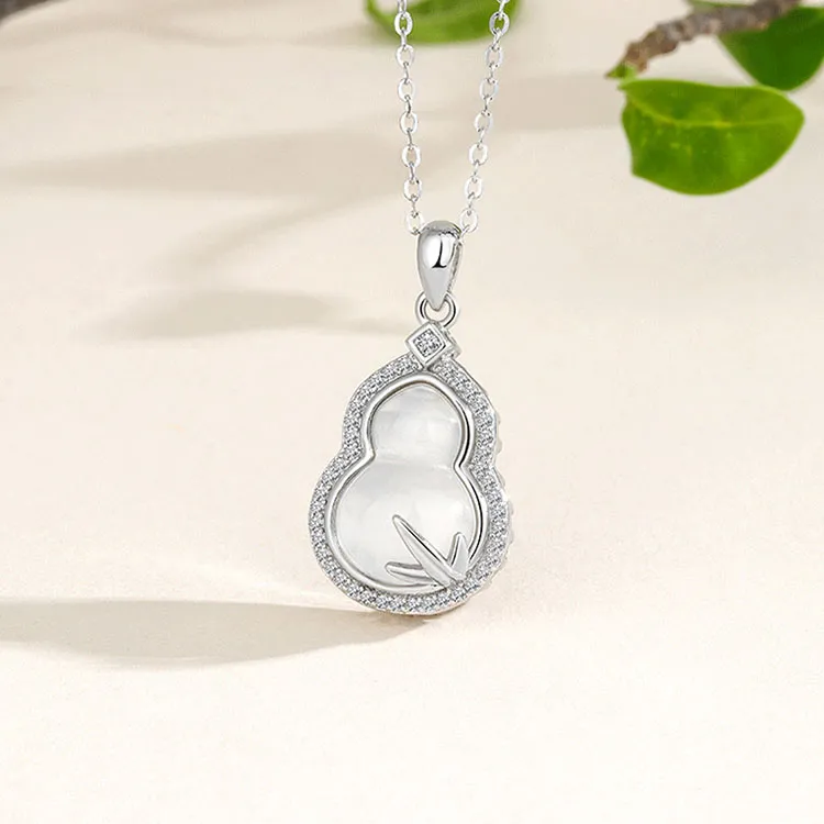 LUXLINE Natural Chalcedony Silver Necklace Women's-3