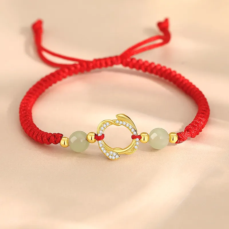 LUXLINE Bracelets Pale Greenish White Jade Unisex-3