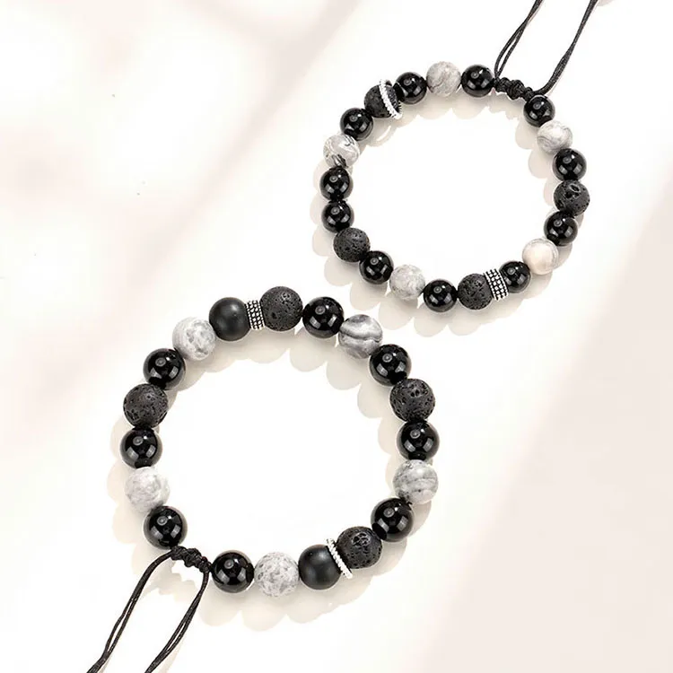 LUXLINE Map Stone Bracelets Unisex-3