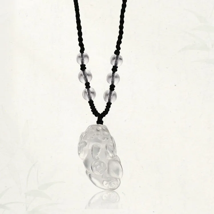 LUXLINE Natural Obsidian Necklaces Unisex-14