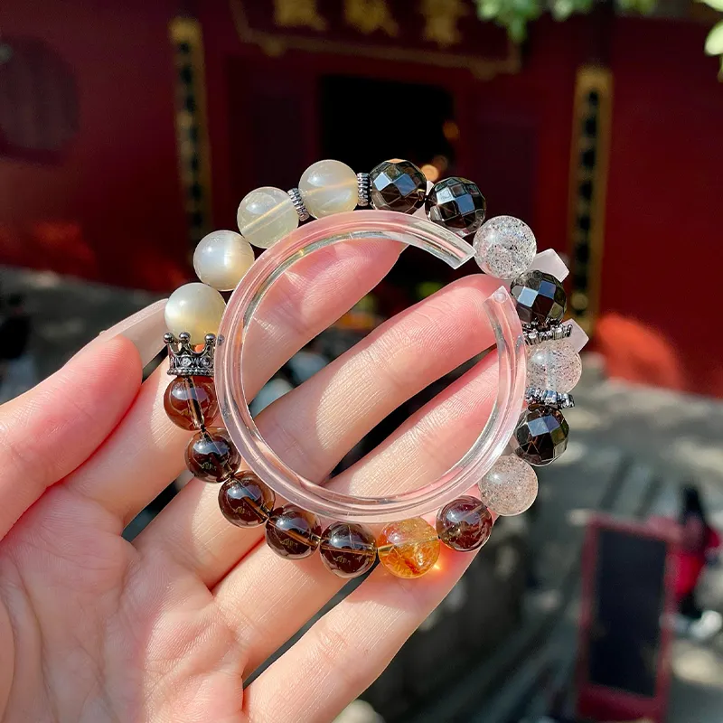 LUXLINE Natural Tea Crystal Bracelets Unisex-2