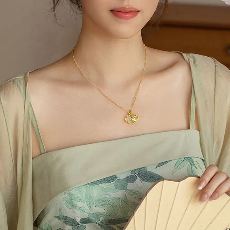 LUXLINE Necklaces White Jade/Pale Greenish White Jade Women's-1