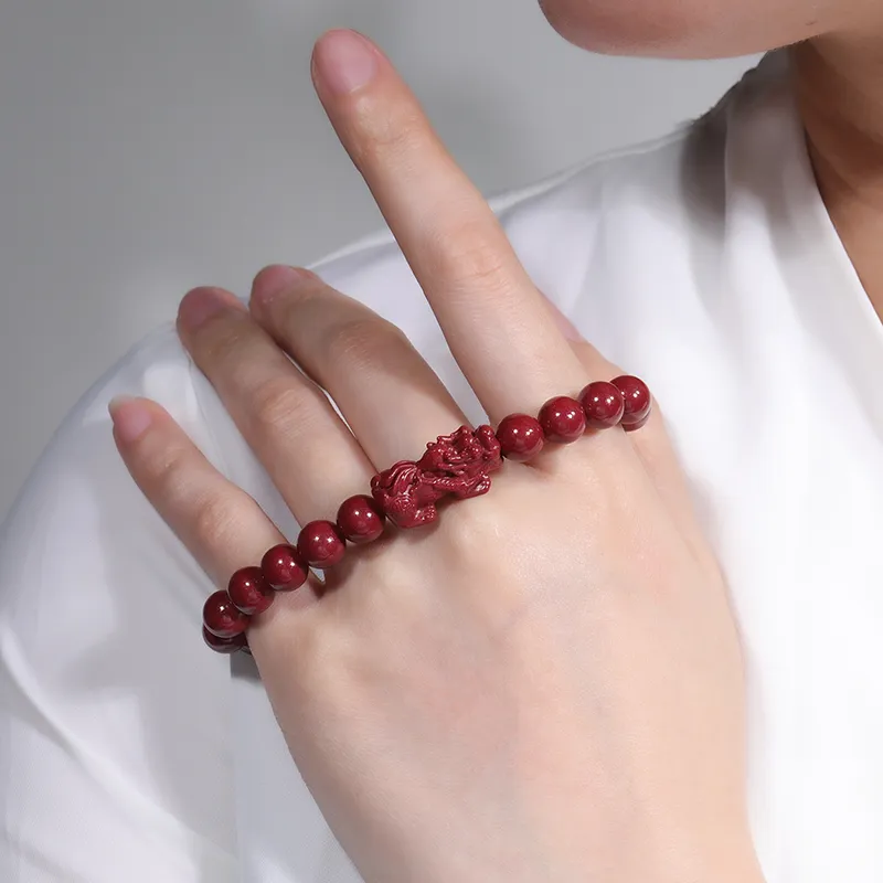 LUXLINE Reconstructed Cinnabar Bracelets Unisex-4