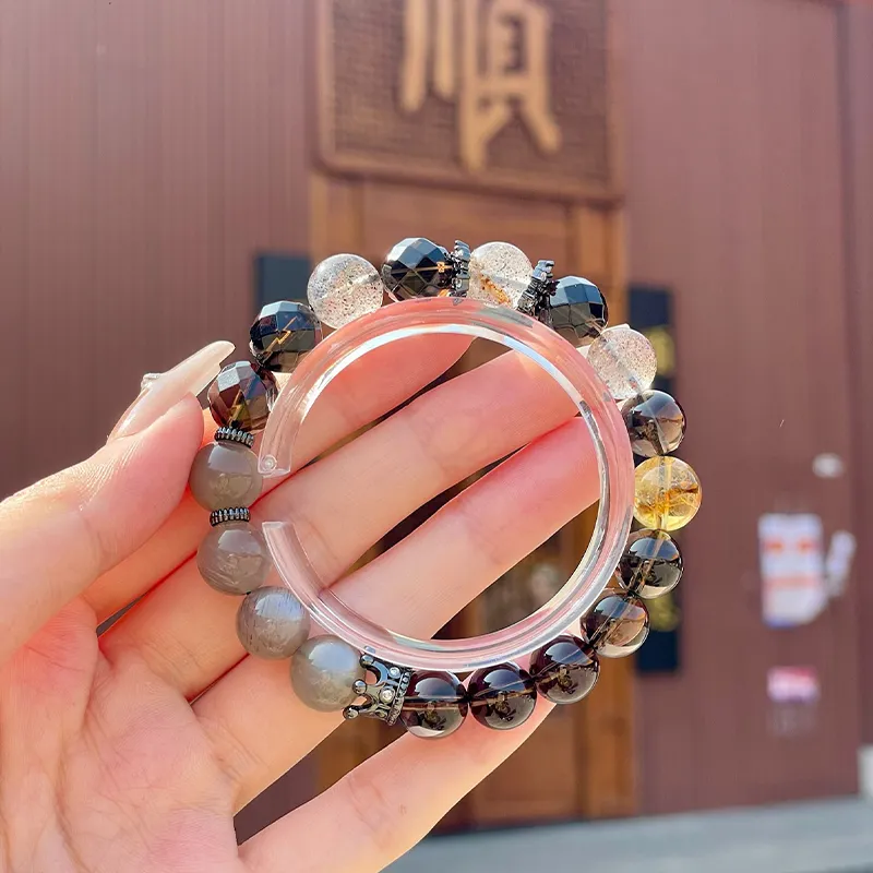 LUXLINE Natural Tea Crystal Bracelets Unisex-3