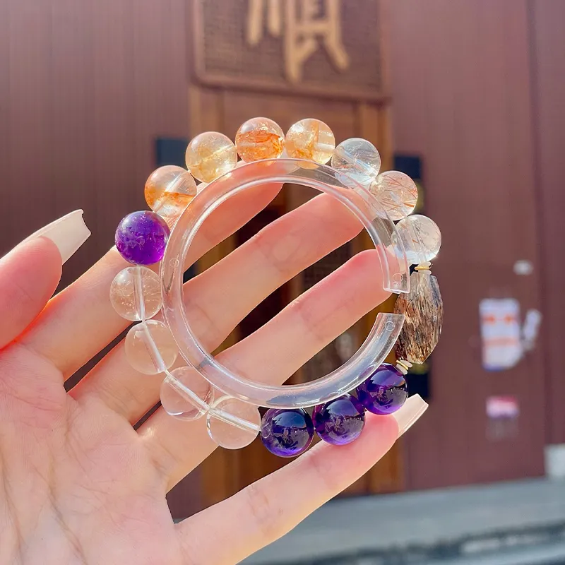 LUXLINE Natural Amethyst Bracelets Unisex-2