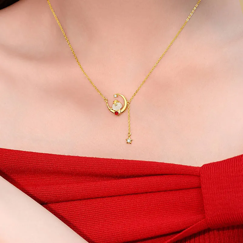 LUXLINE Necklaces White Jade/Pale Greenish White Jade Women's-2
