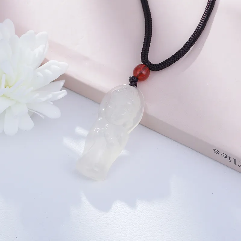 LUXLINE Chalcedony Jade Necklaces Unisex-12