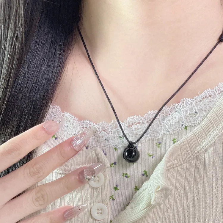LUXLINE Obsidian Jade Necklaces Unisex-8