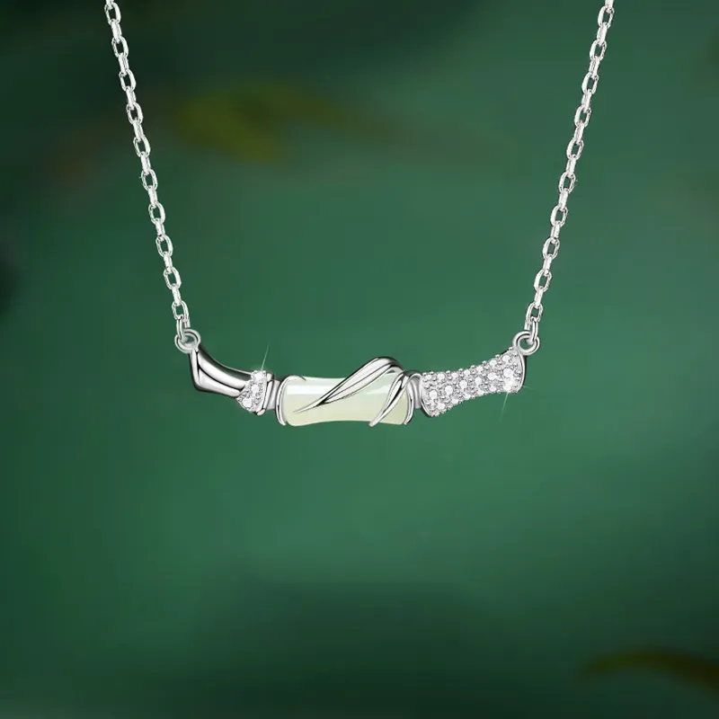 LUXLINE Hetian Jade Necklaces Pale Greenish White Jade Women's-3