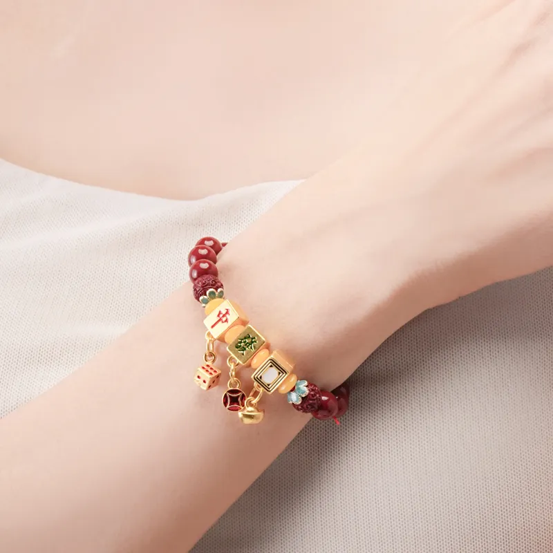 LUXLINE Reconstructed Cinnabar Bracelets Unisex-4