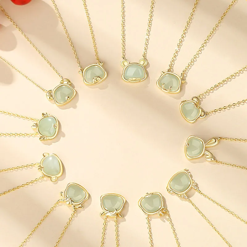 LUXLINE Hetian Jade Necklaces White Jade/Pale Greenish White Jade Women's-3