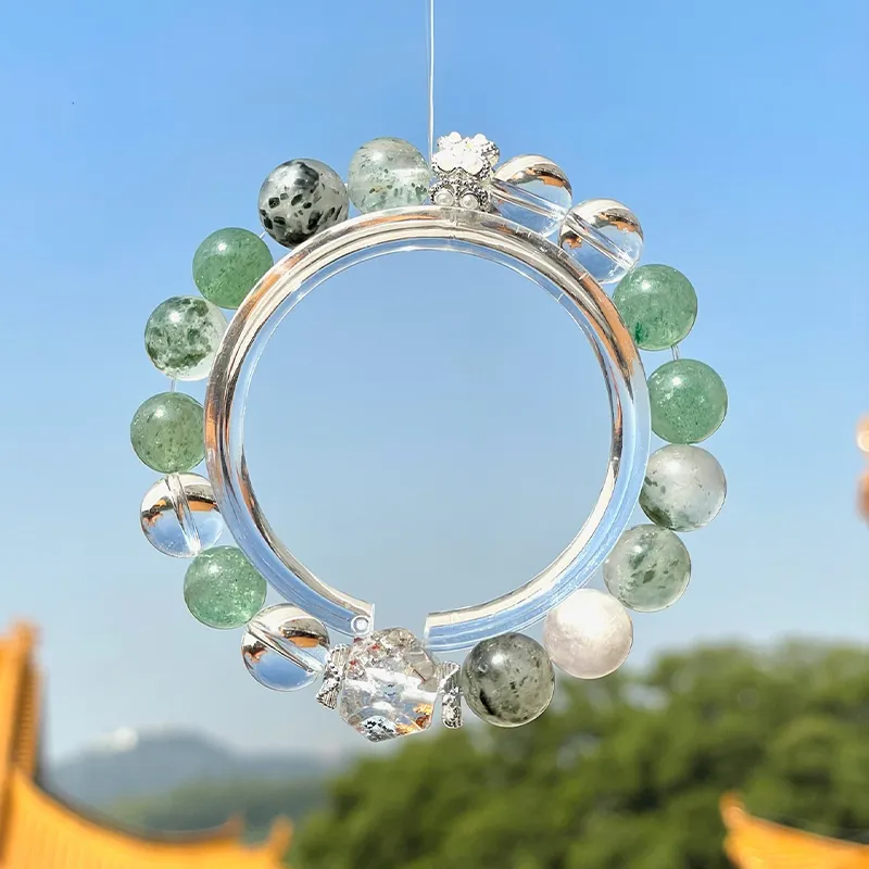 LUXLINE Natural White Crystal Bracelets Unisex-1