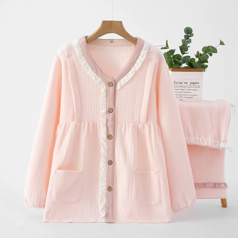 Sleep Students Dormitory Home Refreshing Pajama Set Outerwear Ready Fashion Versatile Loose Fit Women's Pink-2