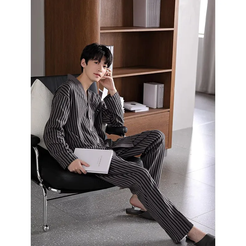 Sleep Pajama Set Men's Dark Gray-1