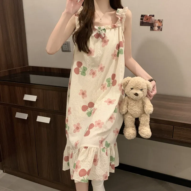 Sleep Nightgown, Students Dormitory Loungewear & Outerwear Ready Women's Apricot-1