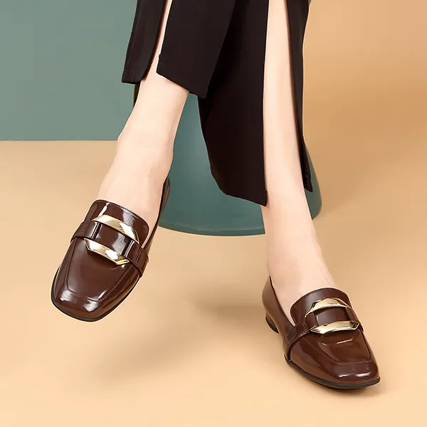 Satchi Loafers 1.5CM Women's Brown-6
