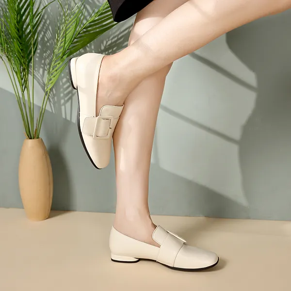 Satchi Loafers 1.5cm Women's Milk White-10