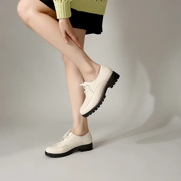 Satchi Casual Single Shoes 4cm Women's Milk White-7