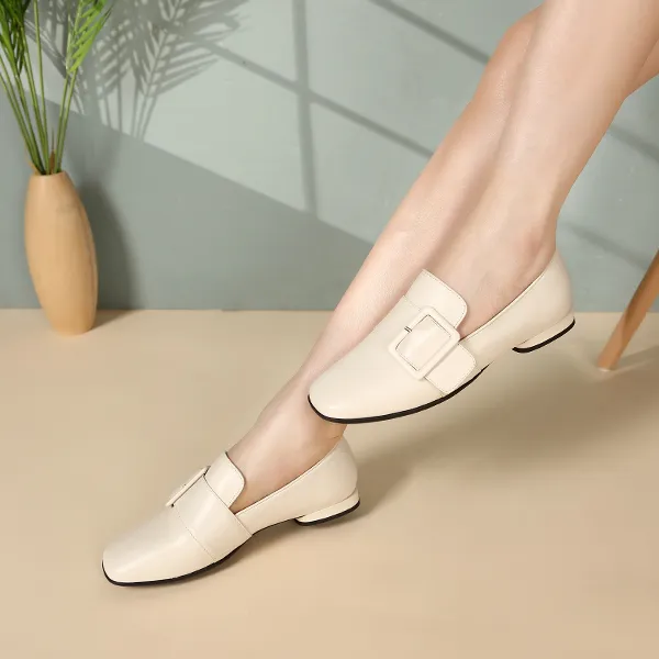 Satchi Loafers 1.5cm Women's Milk White-7