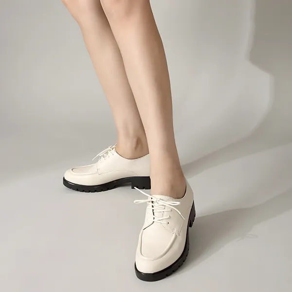 Satchi Casual Single Shoes 4cm Women's Milk White-10