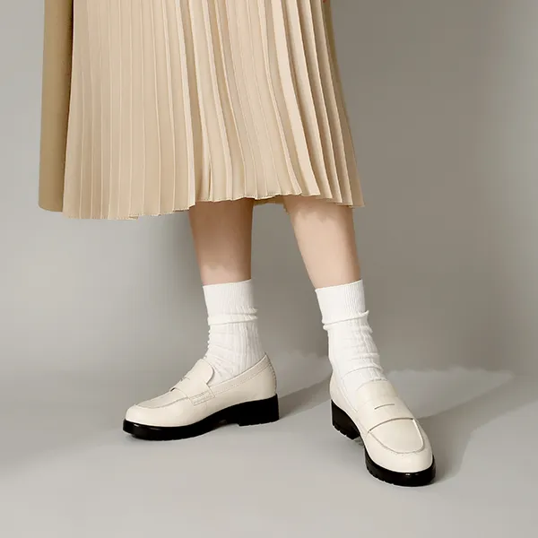 Satchi Loafers Women's Milk White-8