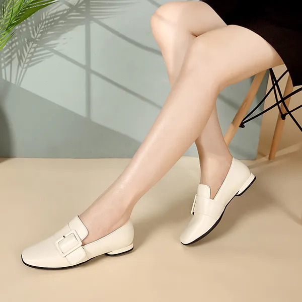 Satchi Loafers 1.5cm Women's Milk White-8
