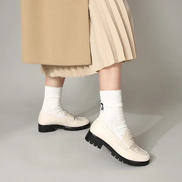 Satchi Loafers Women's Milk White-6