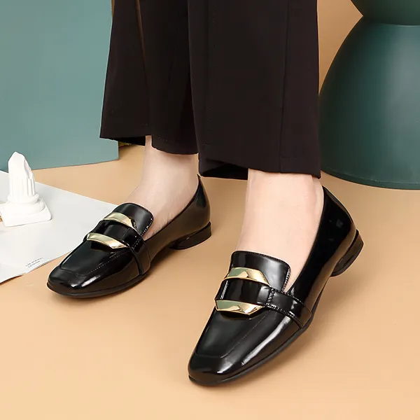 Satchi Loafers 1.5CM Women's Black-10