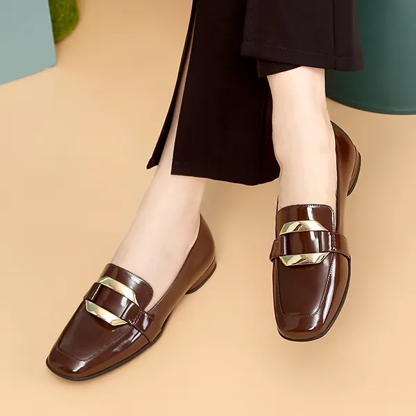Satchi Loafers 1.5CM Women's Brown-9