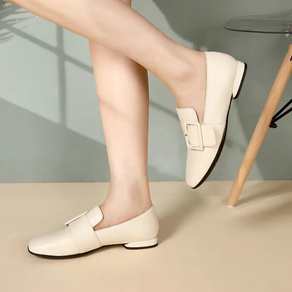 Satchi Loafers 1.5cm Women's Milk White-6