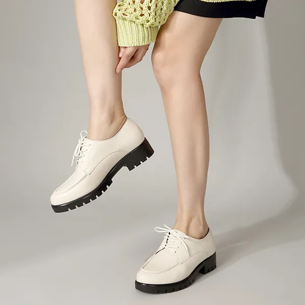 Satchi Casual Single Shoes 4cm Women's Milk White-9