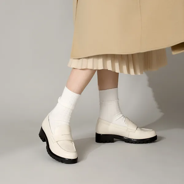 Satchi Loafers Women's Milk White-9