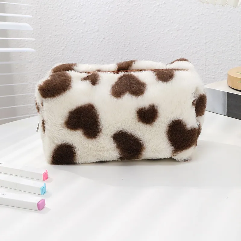 QEEDNS Instagram Style Cute Heart Plush Bag Make up Tools 1 Pc-9