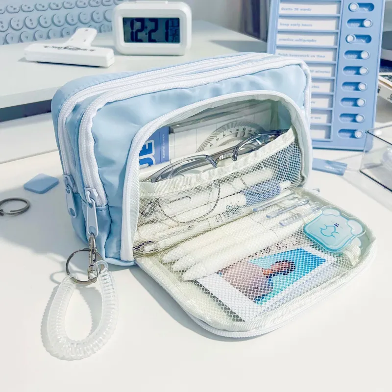 QIFEITU Cute Milk Whipped Pencil Case Large Capacity Pen Pouches-10