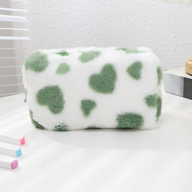 QEEDNS Instagram Style Cute Heart Plush Bag Make up Tools 1 Pc-5
