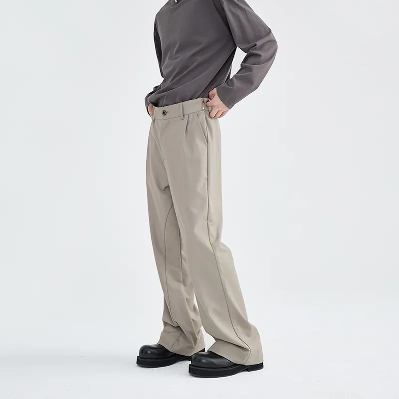 BENMYSHOWER Casual Pants Unisex Khaki-5