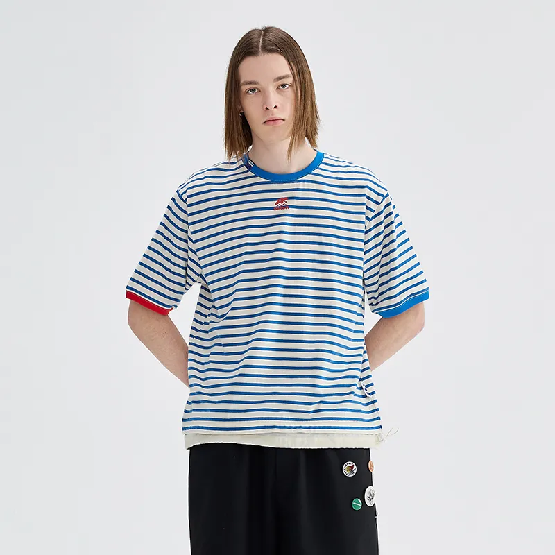BENMYSHOWER T Shirt Unisex Blue White Stripes-7