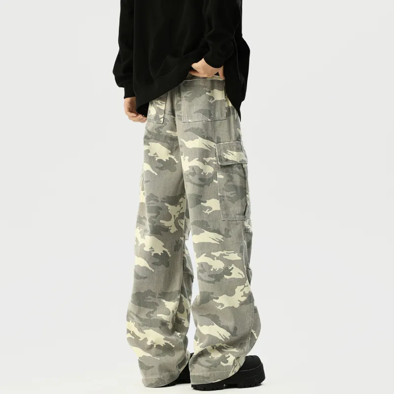 HOKLV Casual Pants Unisex Gray-5