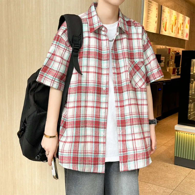 Lightning X Storm Shirt Unisex Red And White Plaid-4